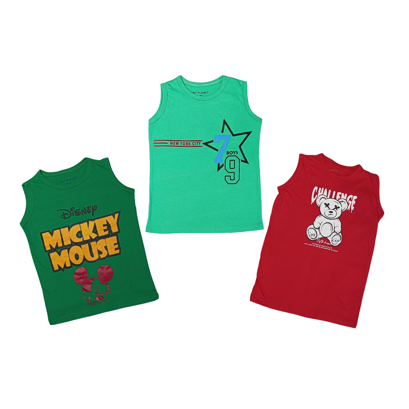 Summer Boy pack of 3 Sando Shirts for 1-2 Year