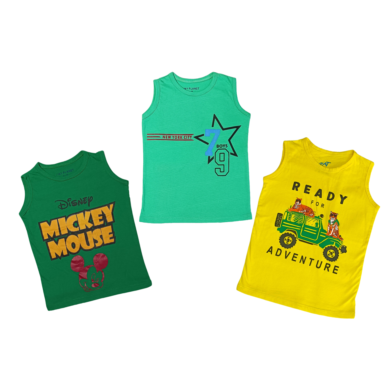 Summer Boy pack of 3 Sando Shirts for 3-4 Year