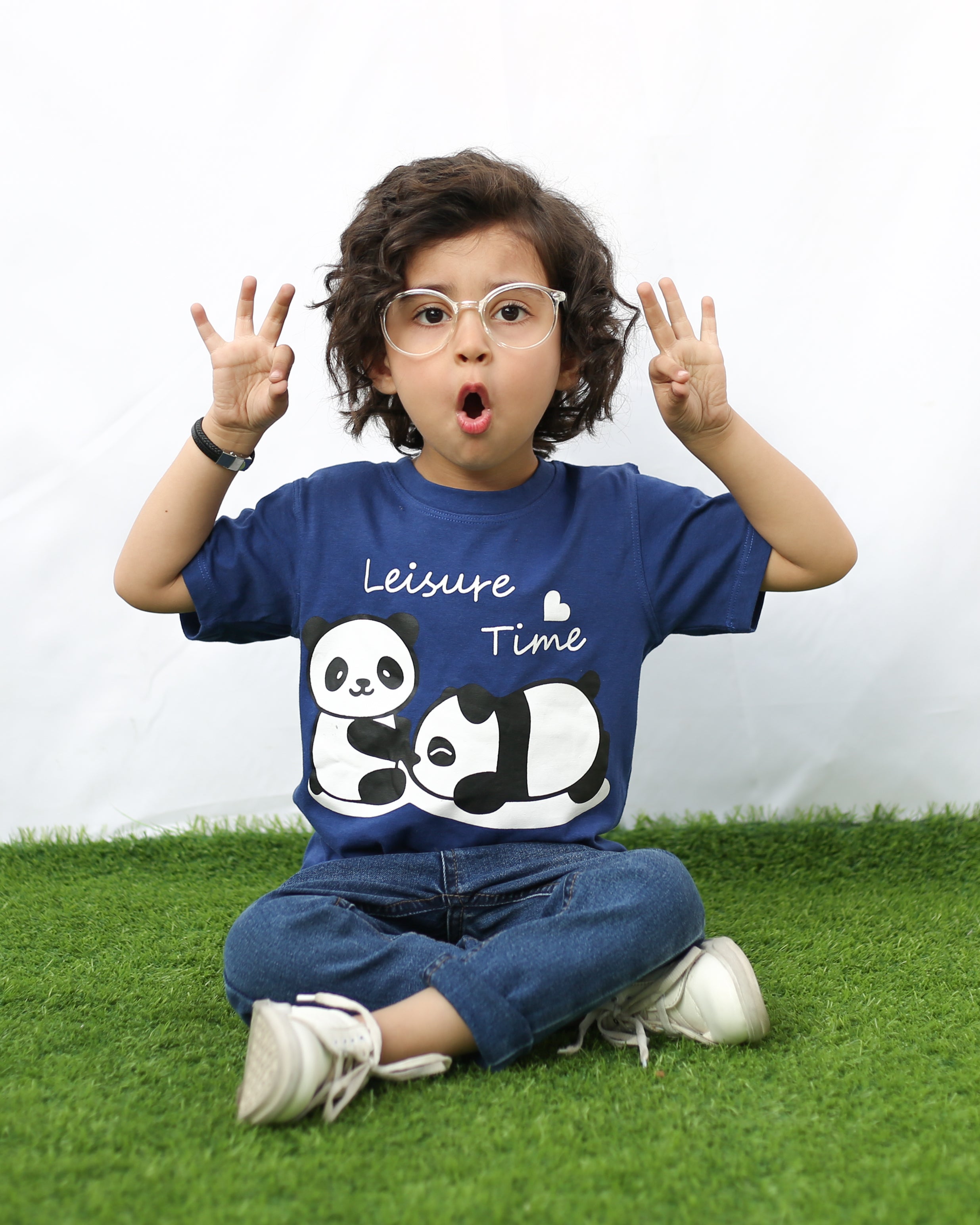 Summer Boys Panda Blue T-shirt