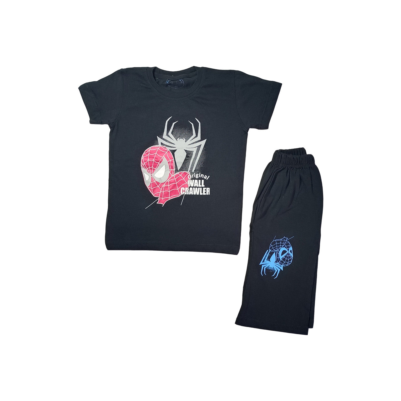 Summer Boys Black SPIDER MAN Nikar And Shirt