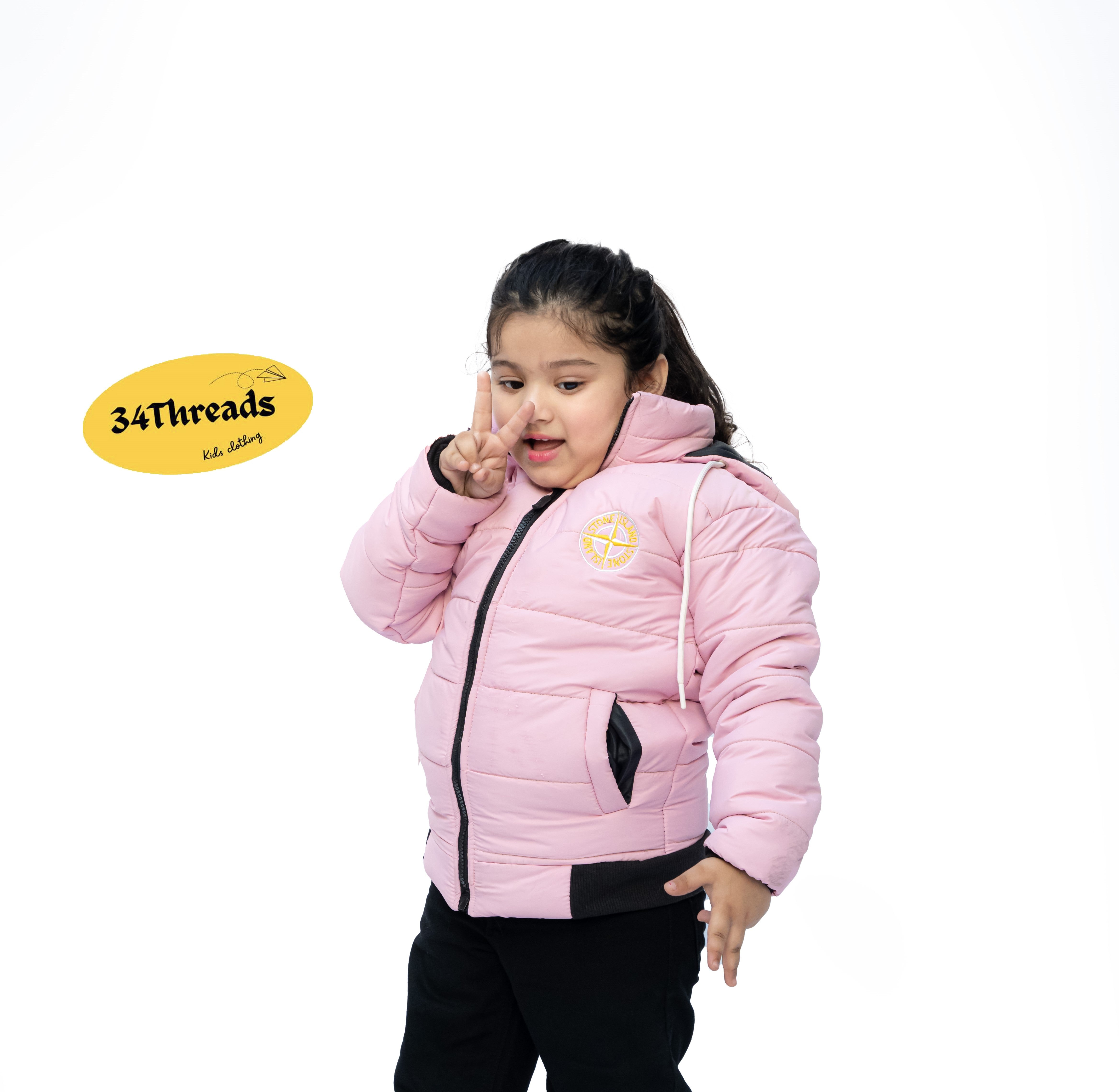 Girls Pink Puffer Jacket