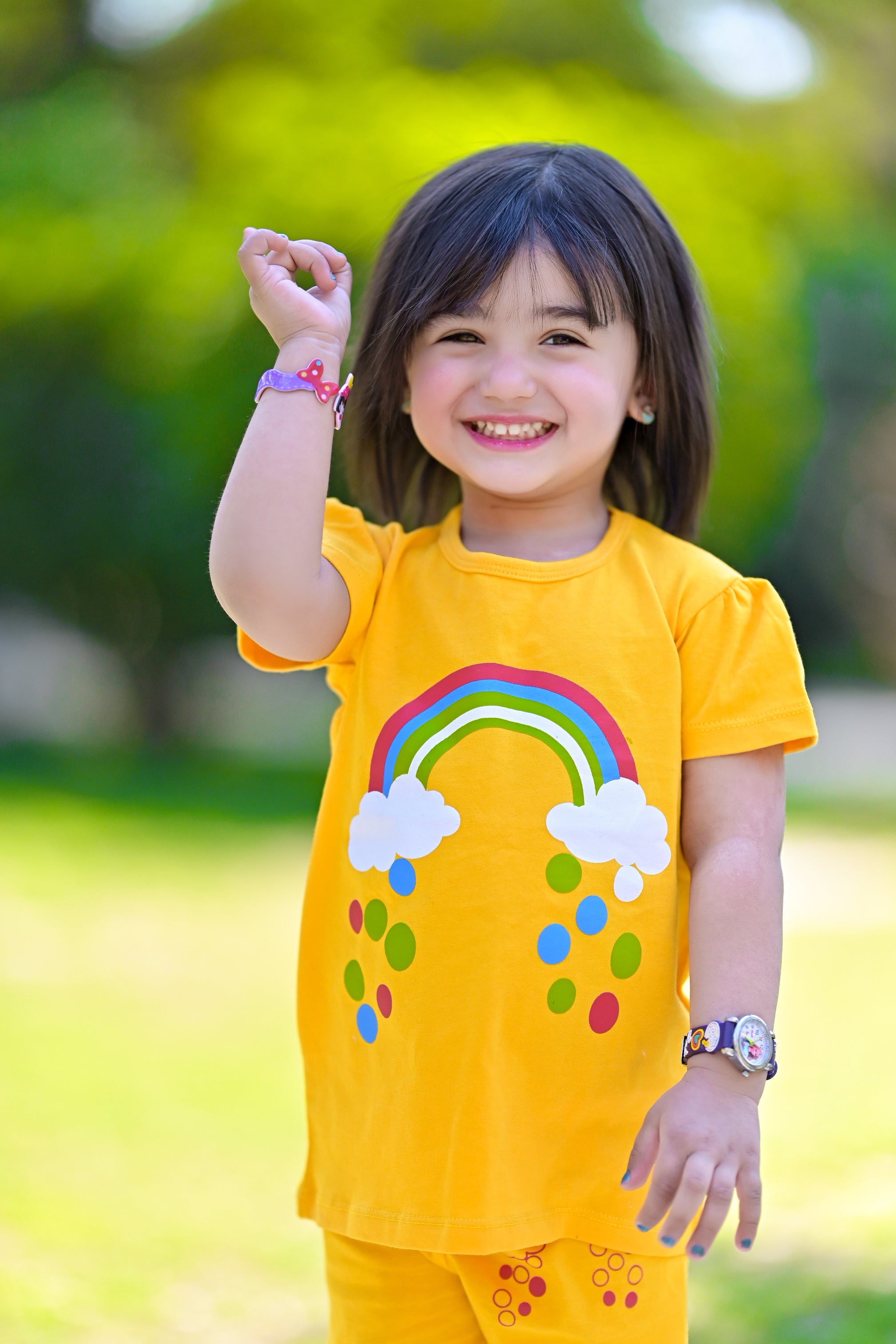 Girl Summer Rainbow yellow Tracksuit