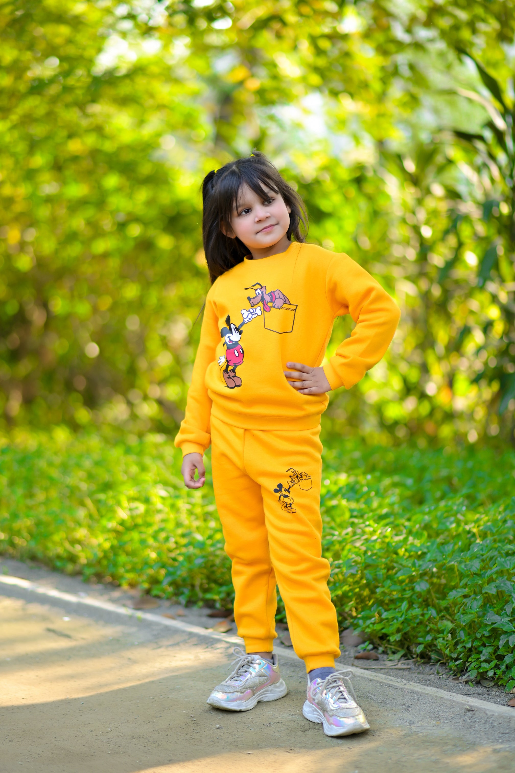 Mikkie And Goofy unisex Yellow Tracksuite  Price Range 1000rs-1100rs