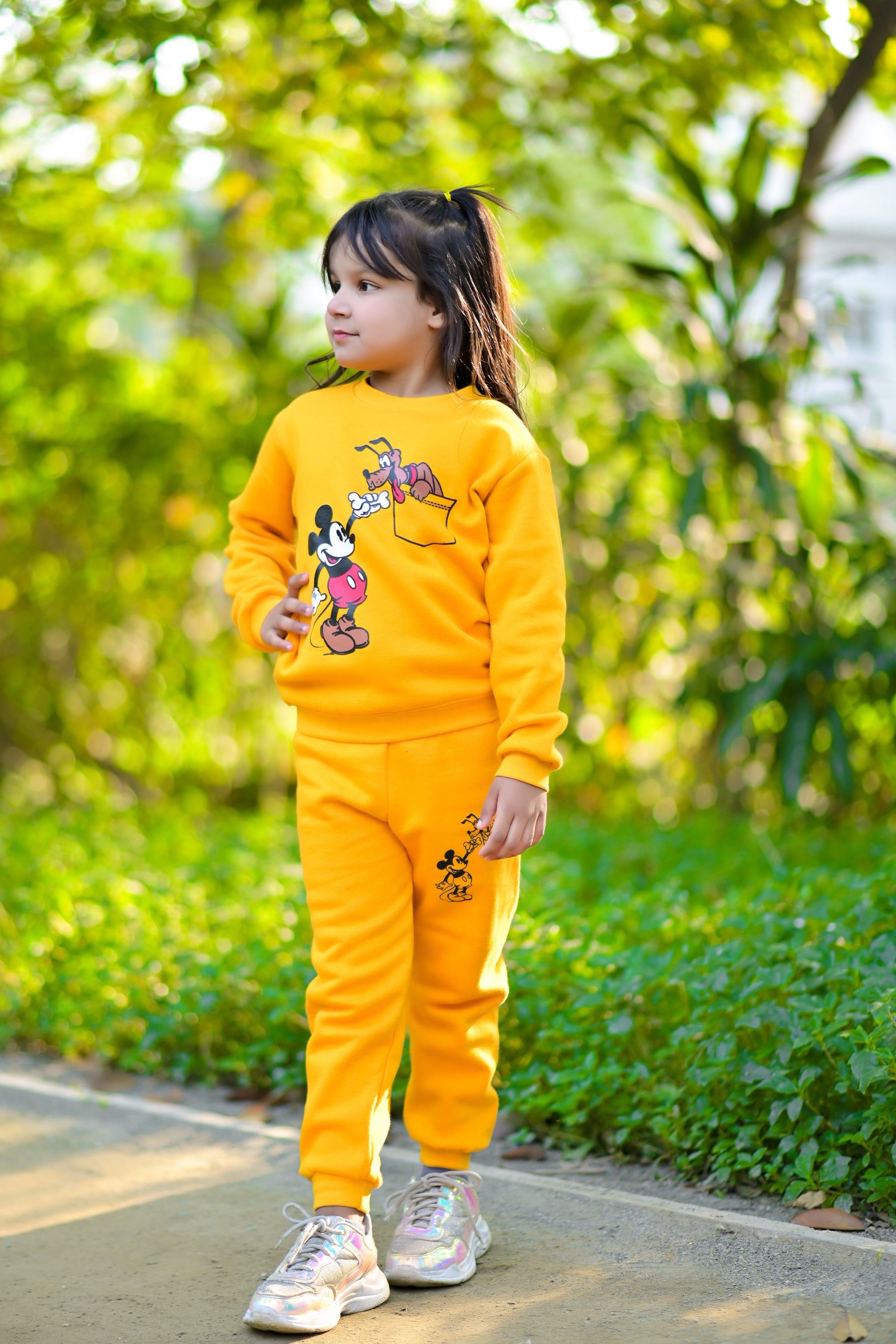 Mikkie And Goofy unisex Yellow Tracksuite  Price Range 1000rs-1100rs