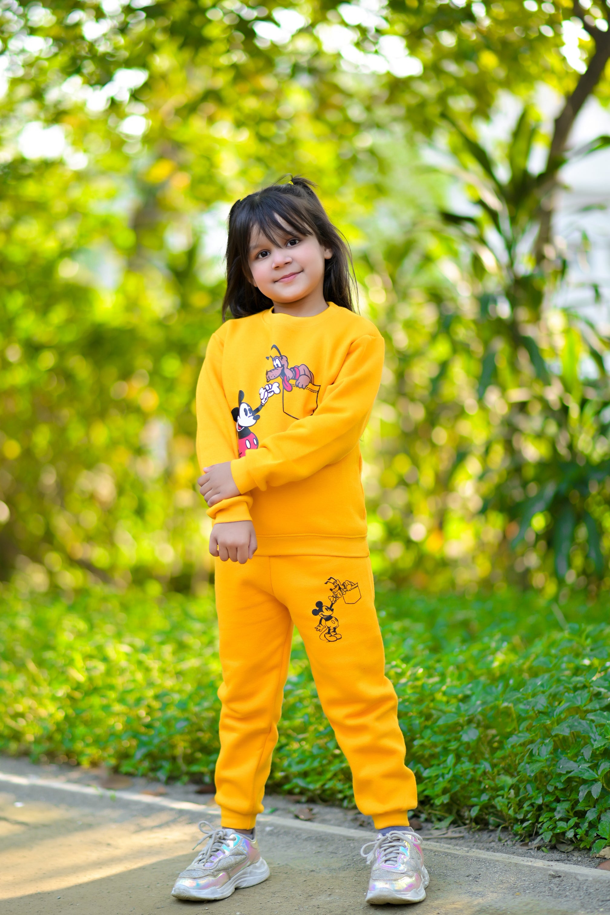 Mikkie And Goofy unisex Yellow Tracksuite  Price Range 1000rs-1100rs