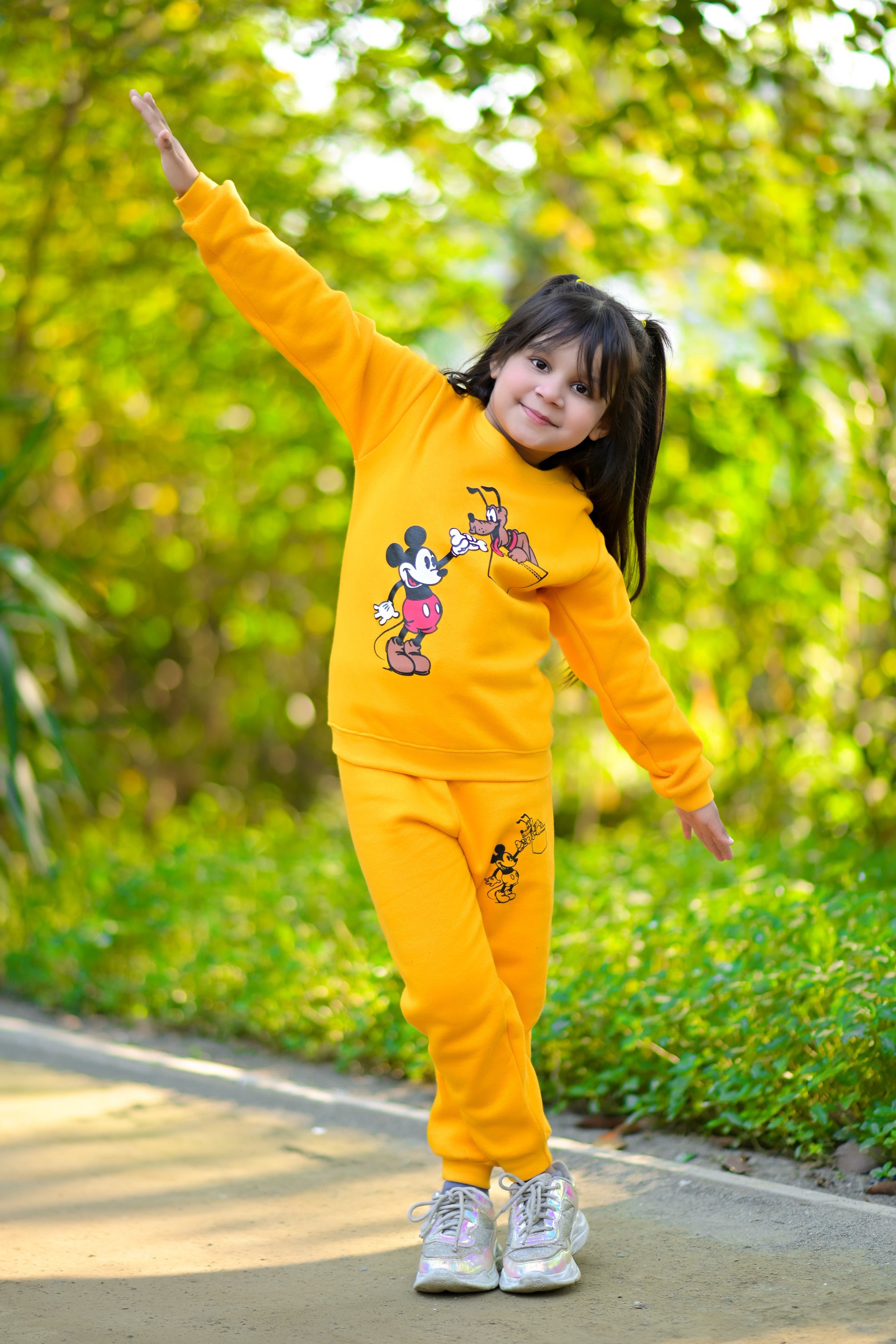 Mikkie And Goofy unisex Yellow Tracksuite  Price Range 1000rs-1100rs