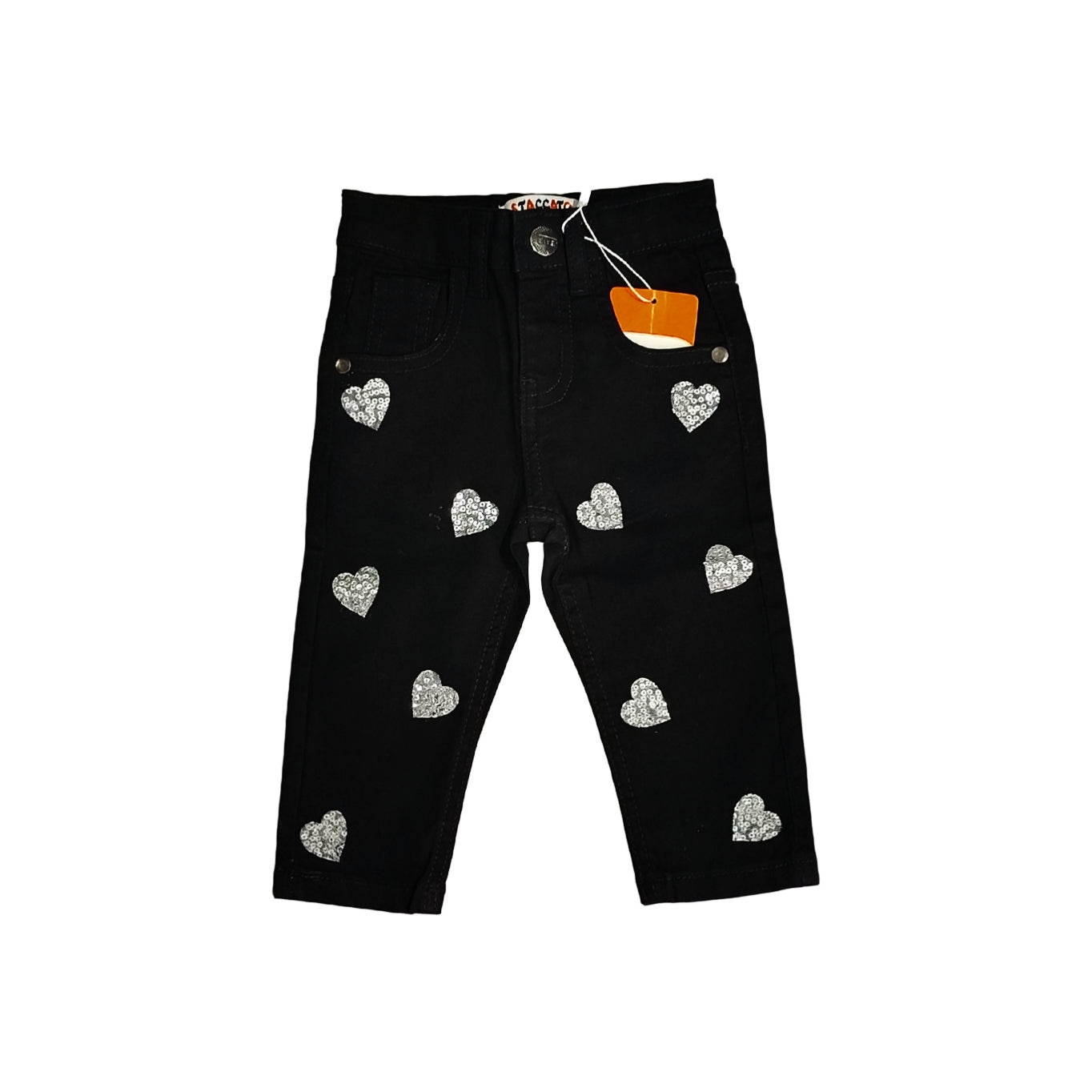 Girl Black Heart Pant