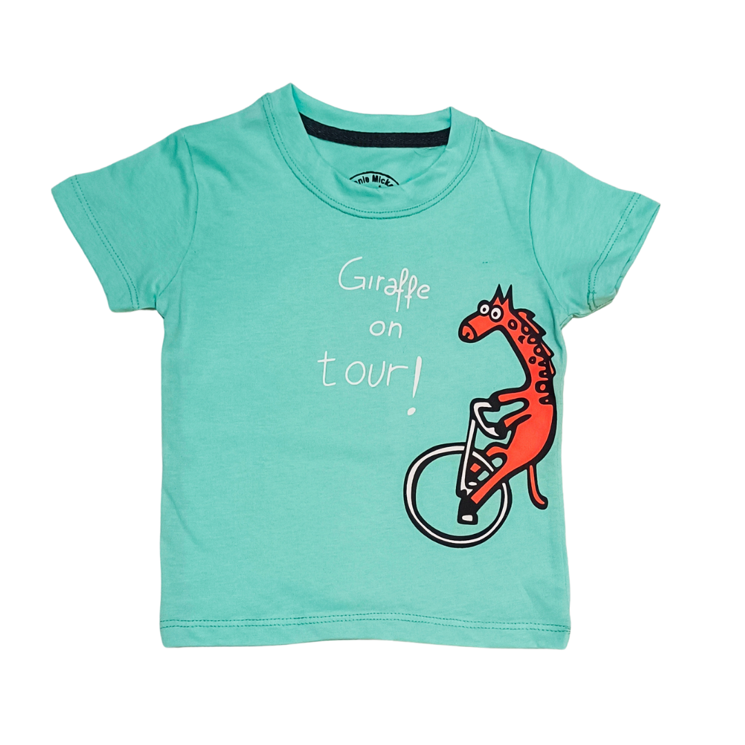 Summer Boys Sky Blue Giraffe T-shirt