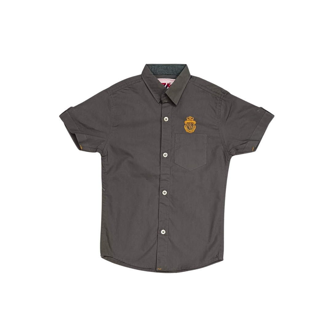 Boys Summer Casual Shirt Dark Grey