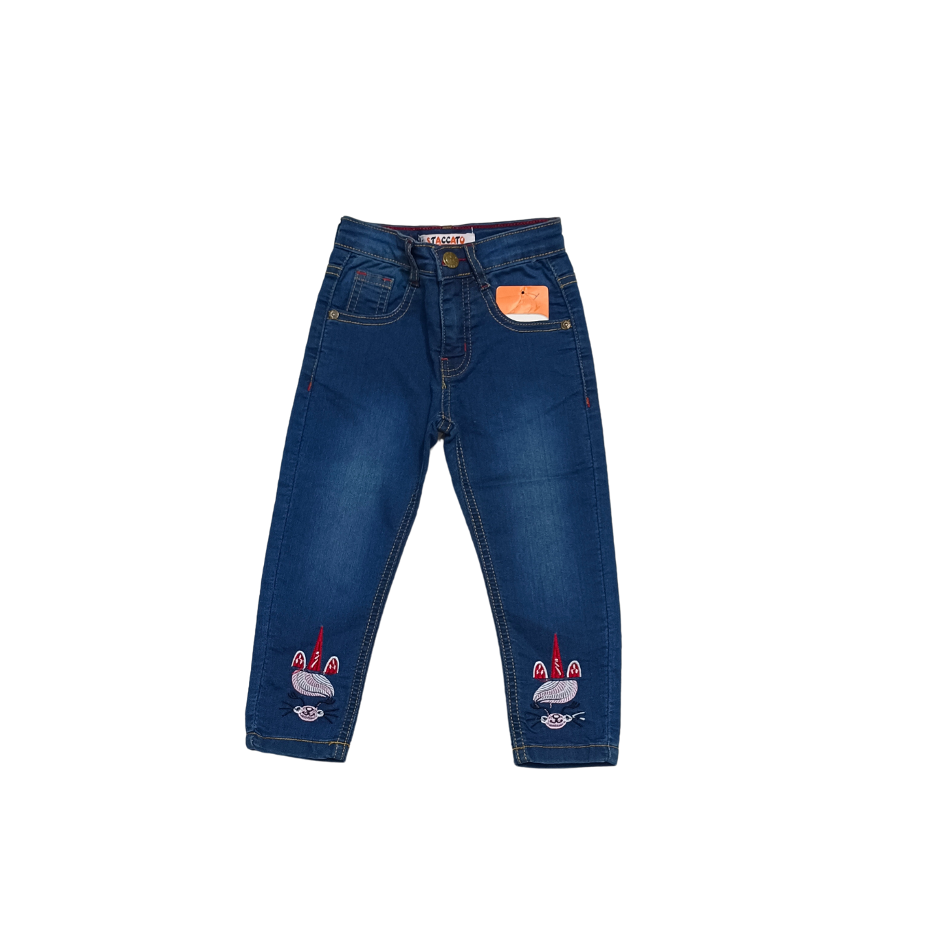 girls blue embroidery pant