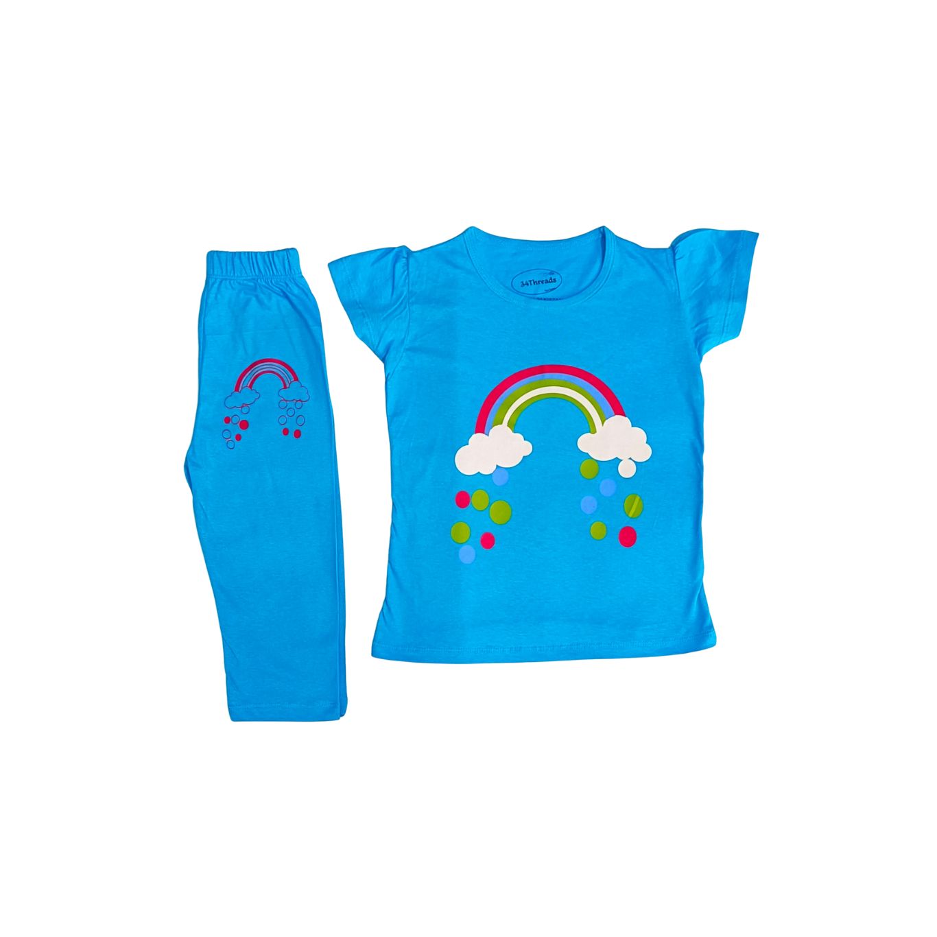 Girl Summer Rainbow Blue Tracksuit