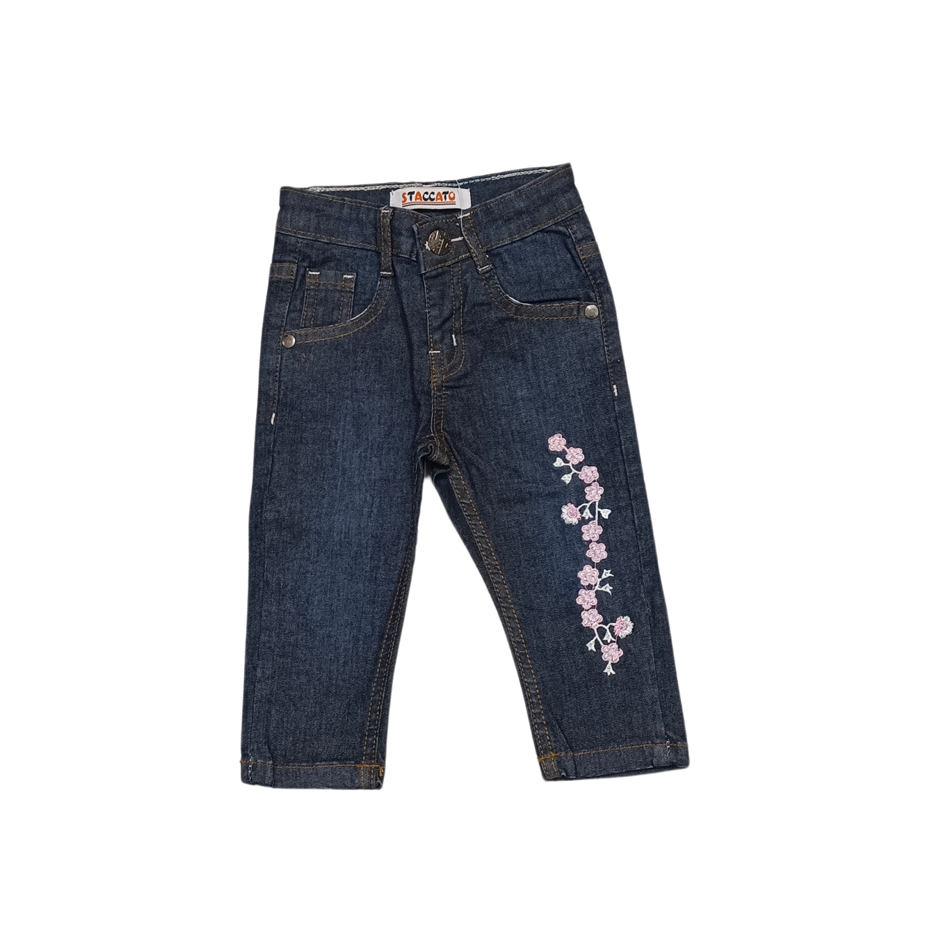 girls Flower Black embroidery pant