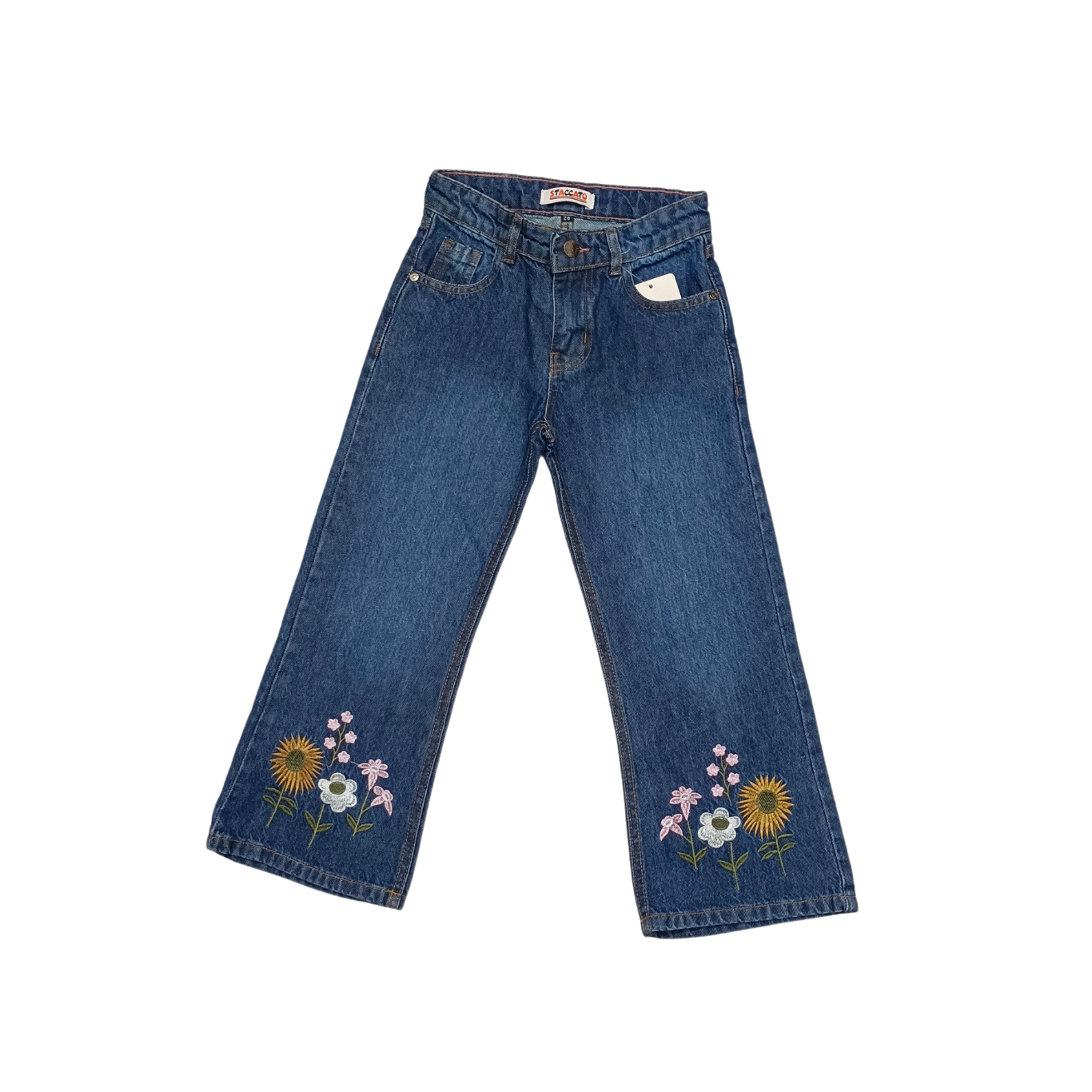 Blue Bell Bottom Flower embroidery Pant