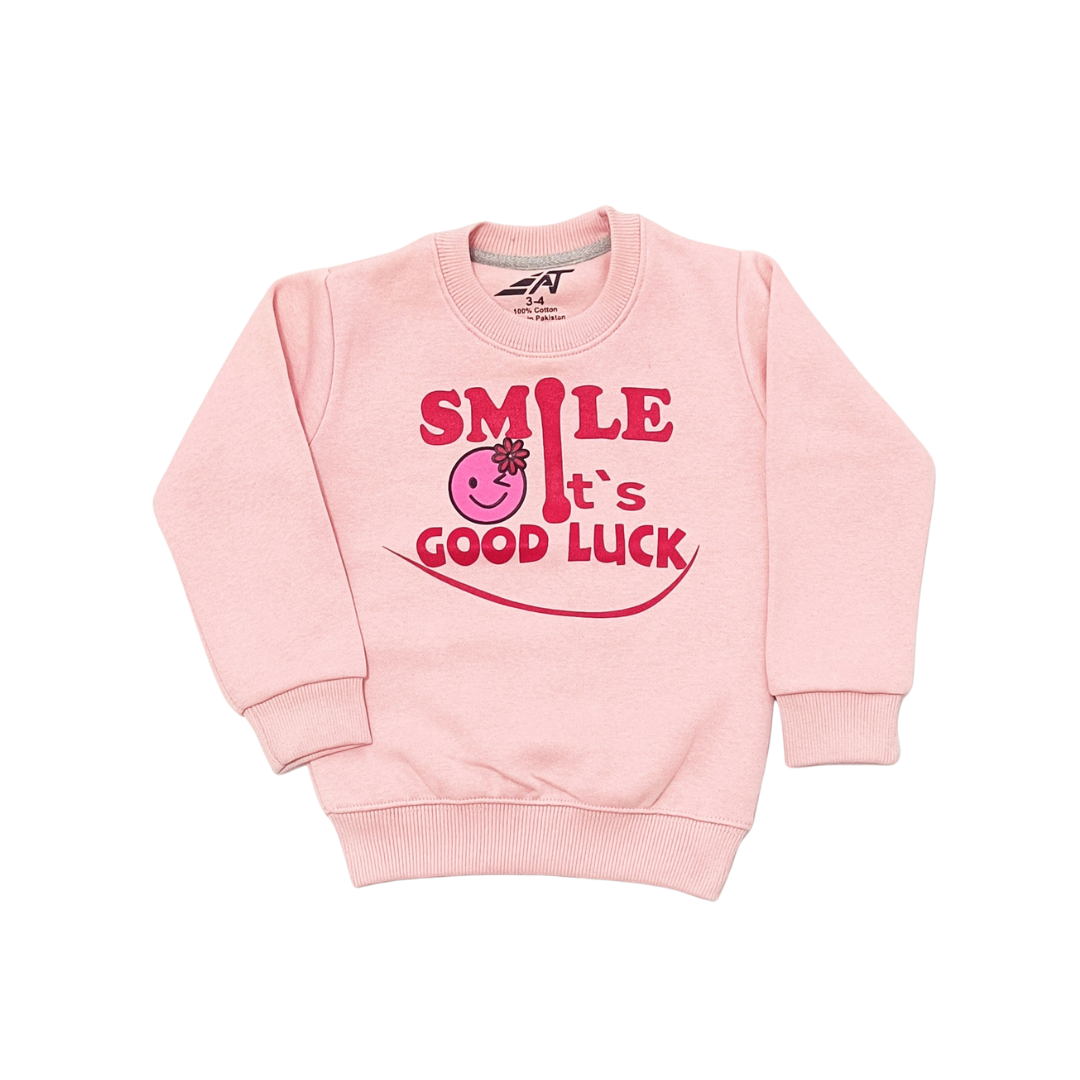 Girl Smile Pink Flees Sweat Shirt